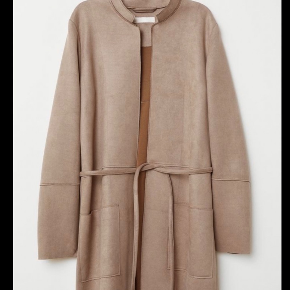 H&M Faux Suede Trench Coat